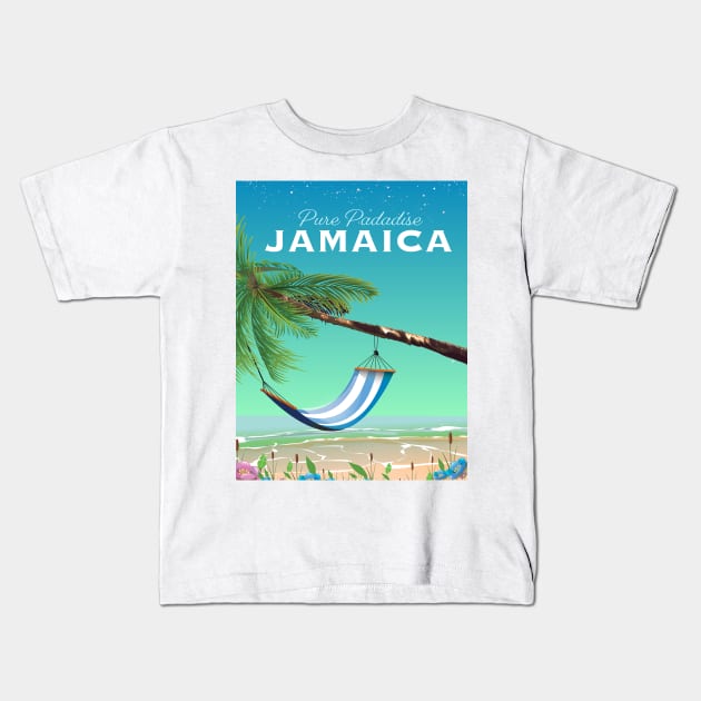 Jamaica Travel poster Kids T-Shirt by nickemporium1